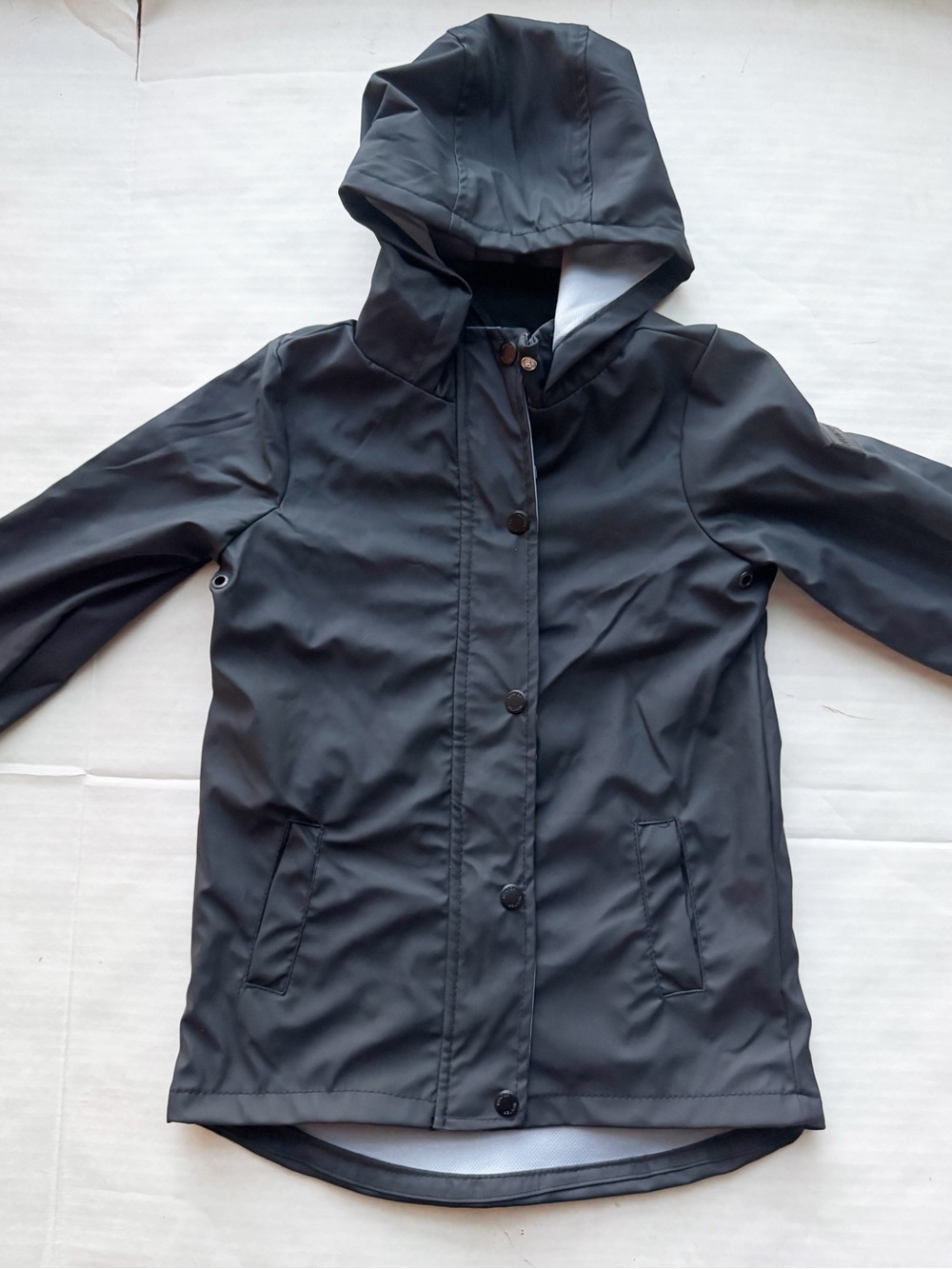 Hunter New Boys Water
Resistant Long Hooded Rain Jacket in Black Size 7Y NWT